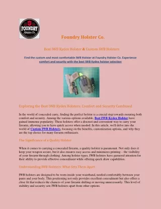 foundry holster co