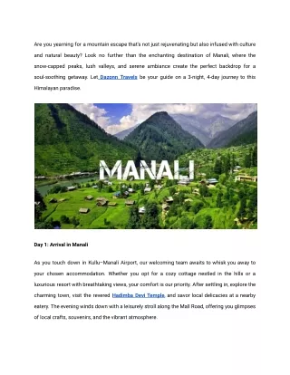 Unveiling Paradise_ A 3-Night, 4-Day Retreat in Manali with Dazonn Travels (1)