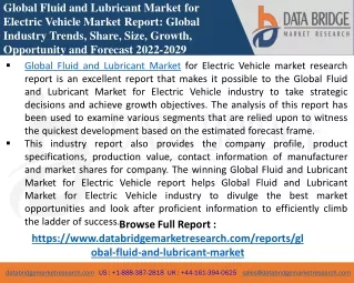 Fluid and Lubricant Market for Electric Vehicle Market-Chemical Material