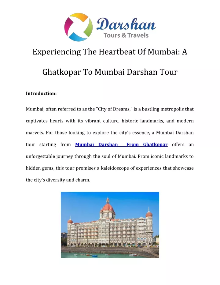 experiencing the heartbeat of mumbai a
