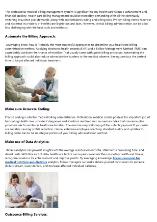 the professional medical billing management