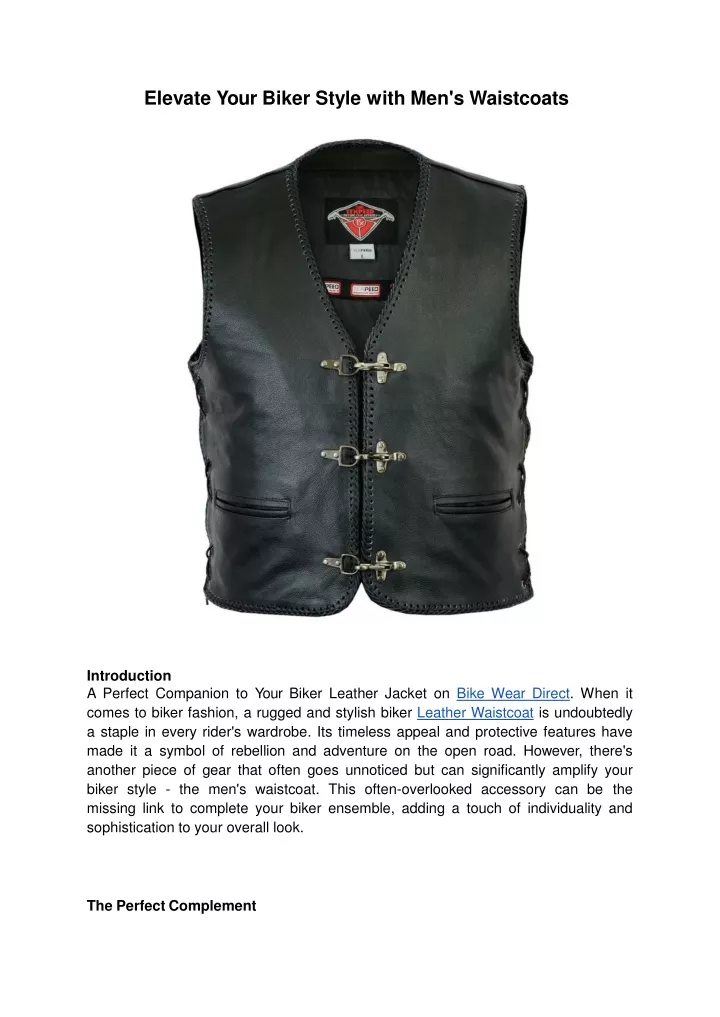 elevate your biker style with men s waistcoats