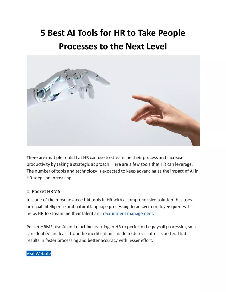 5 best ai tools for hr to take people processes