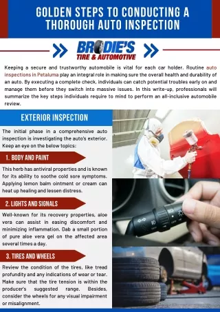 Golden Steps to Conducting a Thorough Auto Inspection