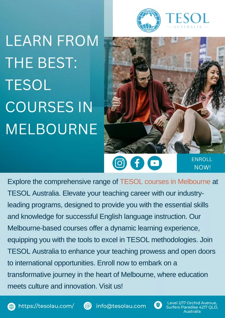 learn from the best tesol courses in melbourne