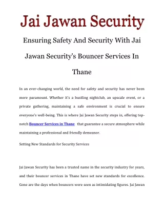 Bouncer Services in Thane Call-8530491405