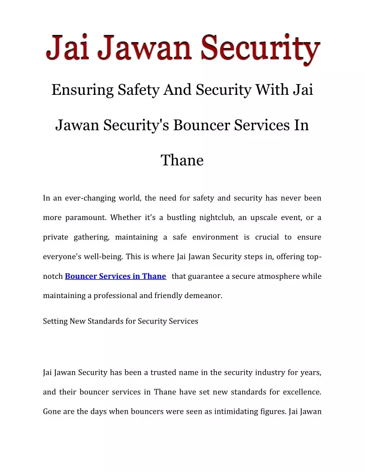 ensuring safety and security with jai