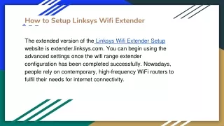How to Setup Linlinksys setup wifi extenderksys Wifi Extender