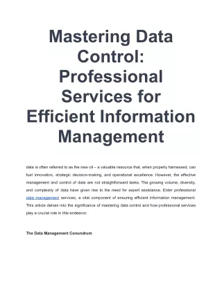 Mastering Data Control_ Professional Services for Efficient Information Management
