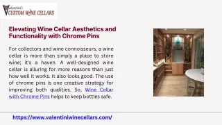 Elegance Redefined: Wine Cellars with Chrome Pins for Modern Enthusiasts