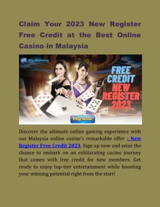 Register for Free Credit 2023: Get Started Now!