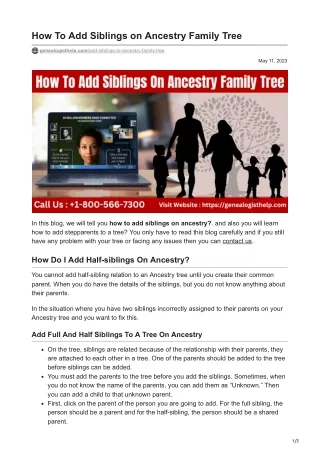 genealogisthelp.com-How To Add Siblings on Ancestry Family Tree