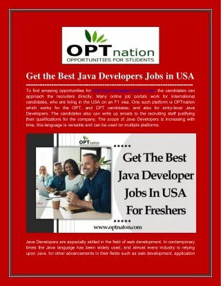 Find the Best Java Developers Jobs in USA