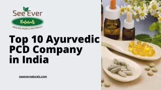 Top 10 Ayurvedic PCD Company in India | See Ever Naturals