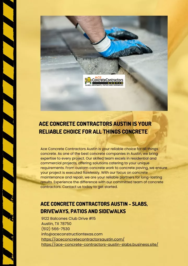 ace concrete contractors austin is your reliable