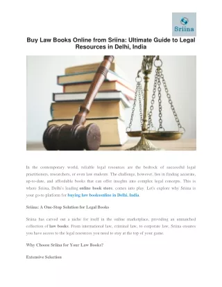 Buy Law Books Online in India from Sriina