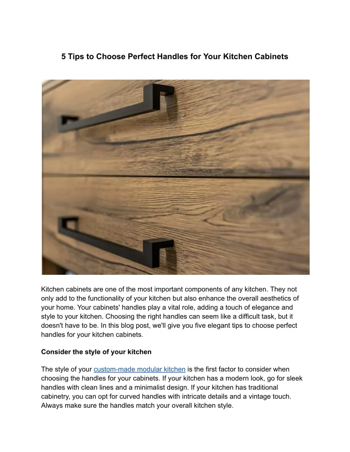 5 tips to choose perfect handles for your kitchen
