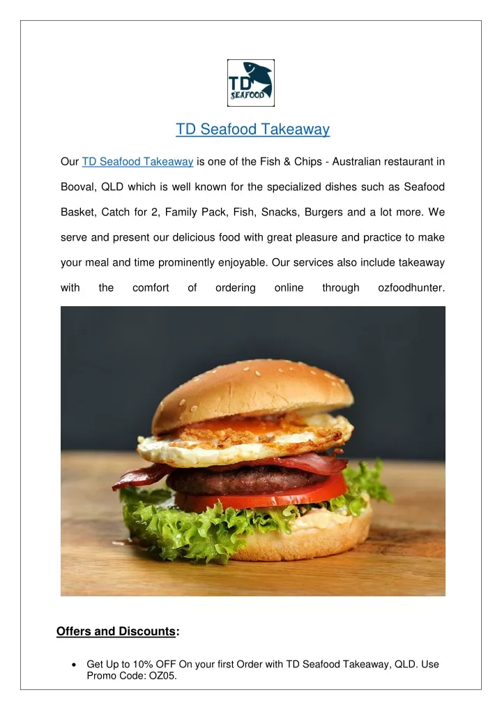 td seafood takeaway