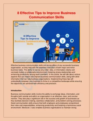 8 Effective Tips to Improve Business Communication Skills