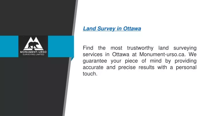 land survey in ottawa find the most trustworthy