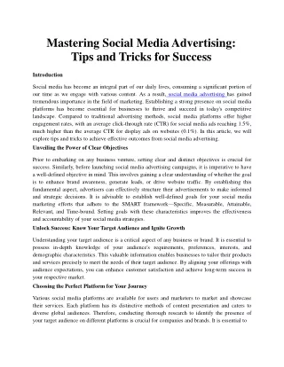 mastering social media advertising tips