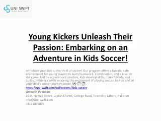Young Kickers Unleash Their Passion: Embarking on an Adventure in Kids Soccer!