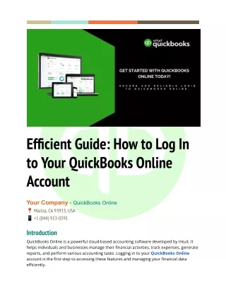 Practical Instructions for Logging Into Your QuickBooks Online Account