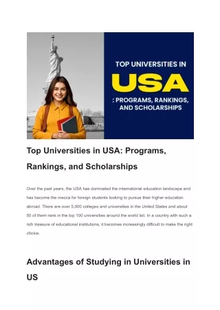 Premier American Universities: Offerings, Rankings, and Scholarship Options