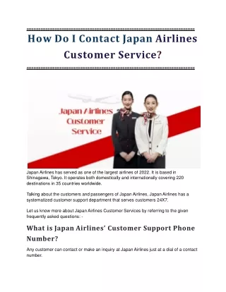 How Do I Contact Japan Airlines Customer Service_