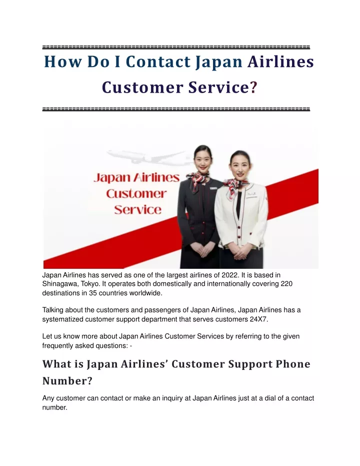 how do i contact japan airlines