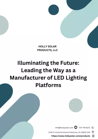 Illuminating the Future: Leading the Way as a Manufacturer of LED Lighting Platf
