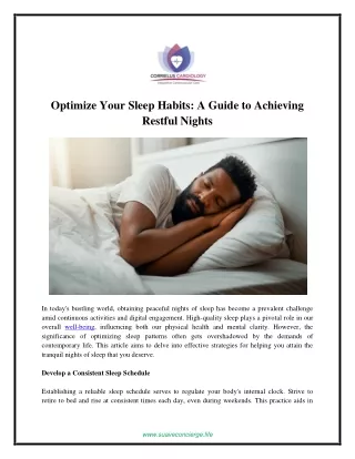 Optimize Your Sleep Habits A Guide to Achieving Restful Nights