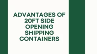 Advantages of 20ft Side Opening Shipping Containers