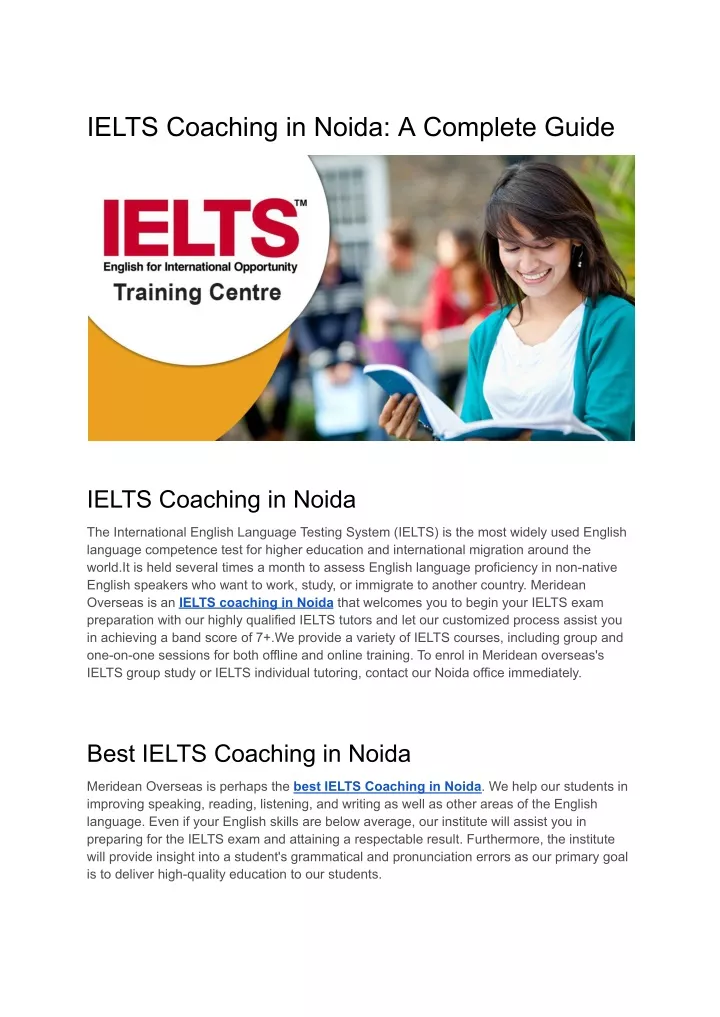 ielts coaching in noida a complete guide