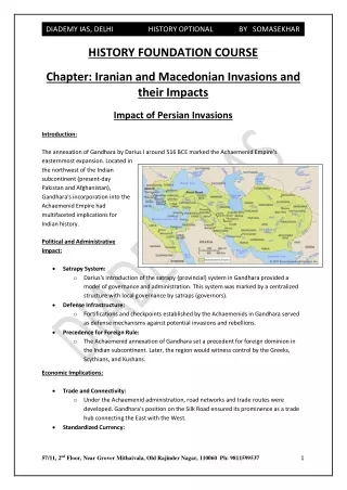 Chapter: Iranian and Macedonian Invasions and  their Impacts