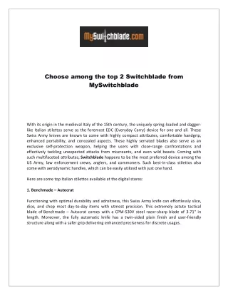 choose among the top 2 switchblade from