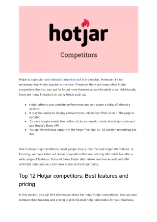 Hotjar competitors: A breakdown of features and pricing (2023)