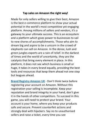 Tap sales on Amazon the right way!