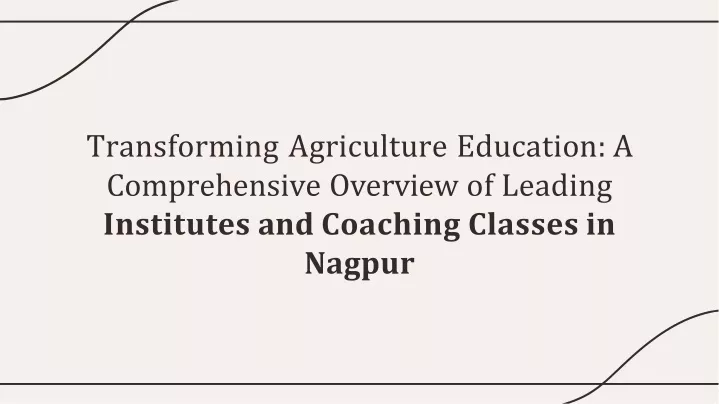 transforming agriculture education