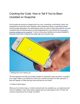 Cracking the Code_ How to Tell if You've Been Unadded on Snapchat