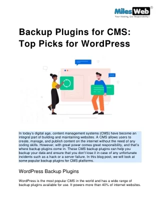 Backup Plugins for CMS: Top Picks for WordPress