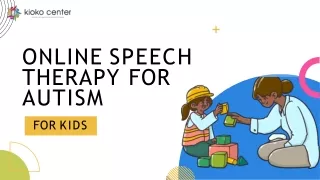 Online Speech Therapy for Autism