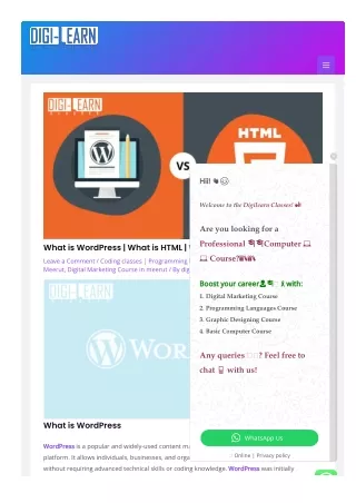What is WordPress | What is HTML | WordPress vs HTML