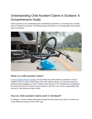 Understanding Child Accident Claims in Scotland: A Comprehensive Guide