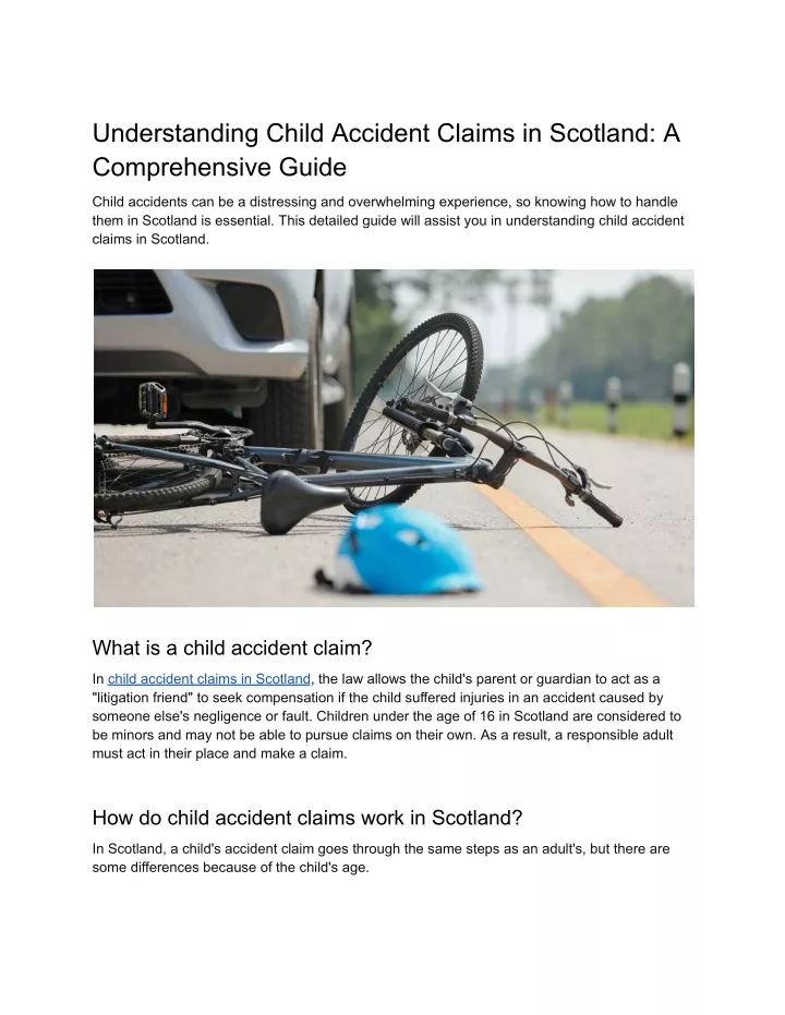 understanding child accident claims in scotland