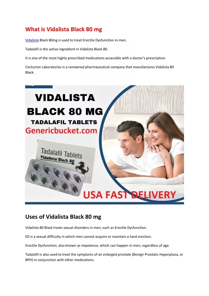 what is vidalista black 80 mg