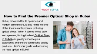 How to Find the Premier Optical Shop in Dubai