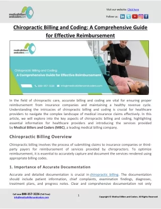 Chiropractic Billing and Coding - Guide for Effective Reimbursement