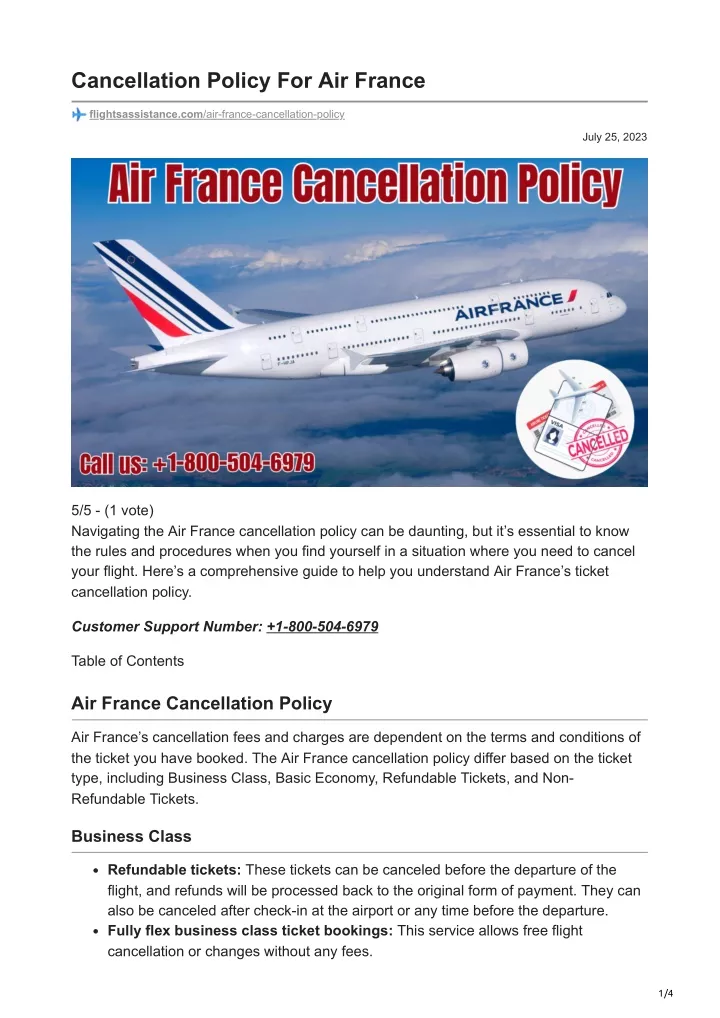 PPT Air France Cancellation Policy PowerPoint Presentation, free