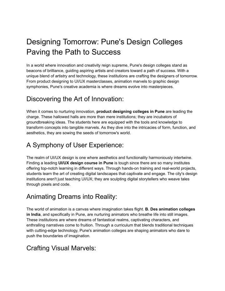 designing tomorrow pune s design colleges paving